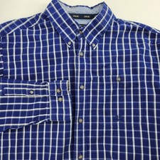 Wrangler Twenty X Button Down Western Shirt Long Sleeve Blue Plaid Boys Size XXL