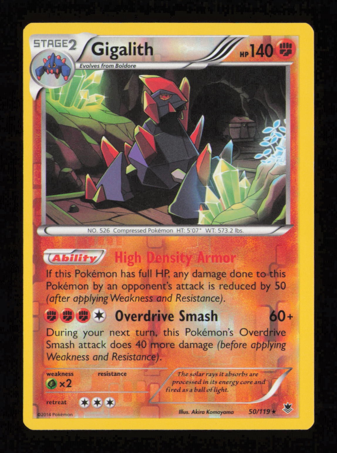 Gigalith 50/119 Holo Rare Phantom Forces Pokemon Reverse Holo Lightly Played