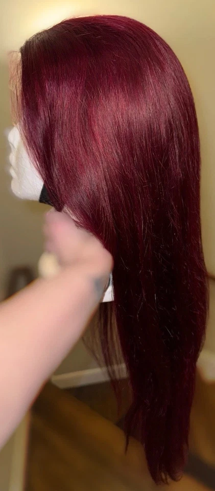 Stunning, 28 Inch, Straight Texture, 99J Burgundy Color, 100% Human Hair, Wig - Image 3 of 4