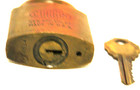 VINTAGE BRASS USN NAVY CORBIN CABINET LOCK PADLOCK NICE WITH ORIGINAL KEY USA — photo 5