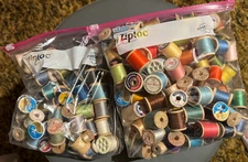 Large Lot Vintage Thread Spools Assorted Colors Brands Cotton Collectible