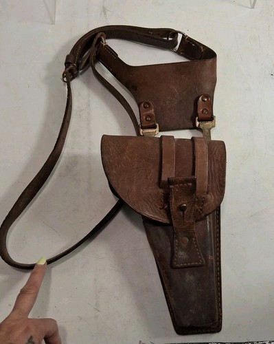 Rare WW2 Era Hungarian Leather Shoulder Holster FN , Browning 1935 Hi Power 