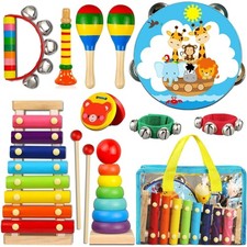 Toddler Musical Instruments,Wooden Percussion Instruments for Baby Kids Presc...