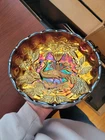 SUPER Cupped Millersburg Amethyst Carnival Glass Peacock Pattern Bowl No Bee