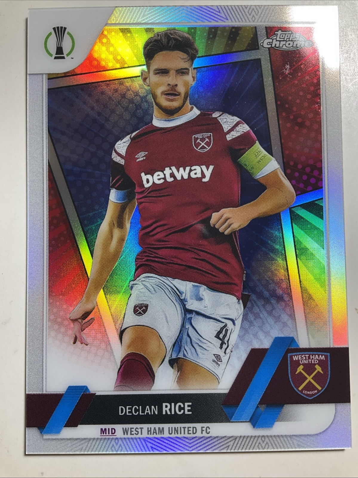 2022-23 Topps Chrome UEFA Club Competitions Declan Rice Hero Variation  West Ham