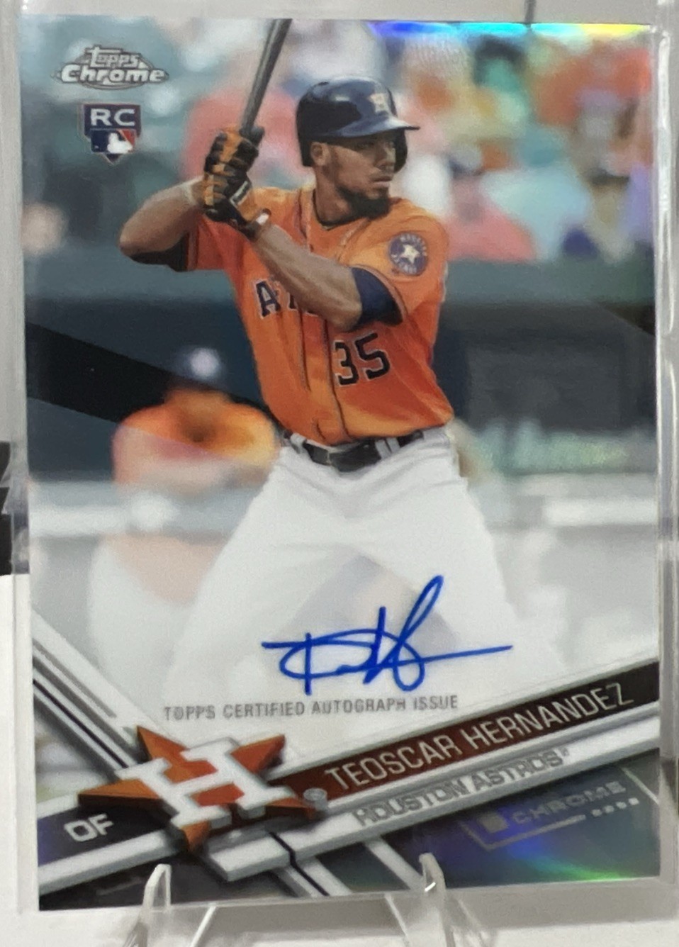 2017 Topps Chrome Teoscar Hernandez Rookie Auto RC Refractor #/499 Astros