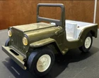 Vintage TONKA Army JEEP Pressed Steel Green Military Toy