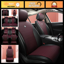 Universal Wine Red Leather Car Seat Covers - Durable Protector For All Vehicles