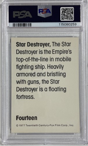 1977 Star Wars Star Destroyer Wonder Bread PSA 8 (259) - 第 2/2 張圖片