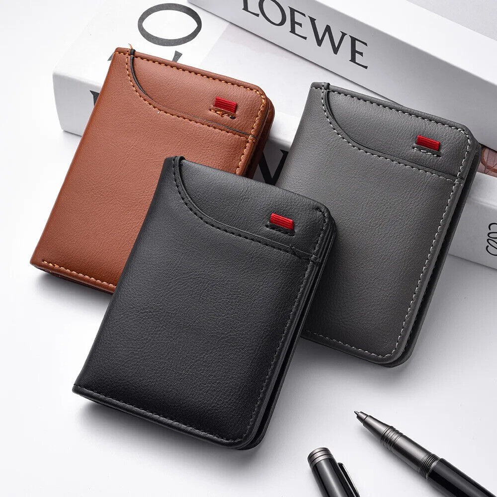 Cartera vertical multitarjeta para hombre, billetera pequeña de calidad.
