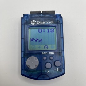 Official Sega Dreamcast Clear Blue VMU HKT-7000 Memory Card /w New Batteries!!