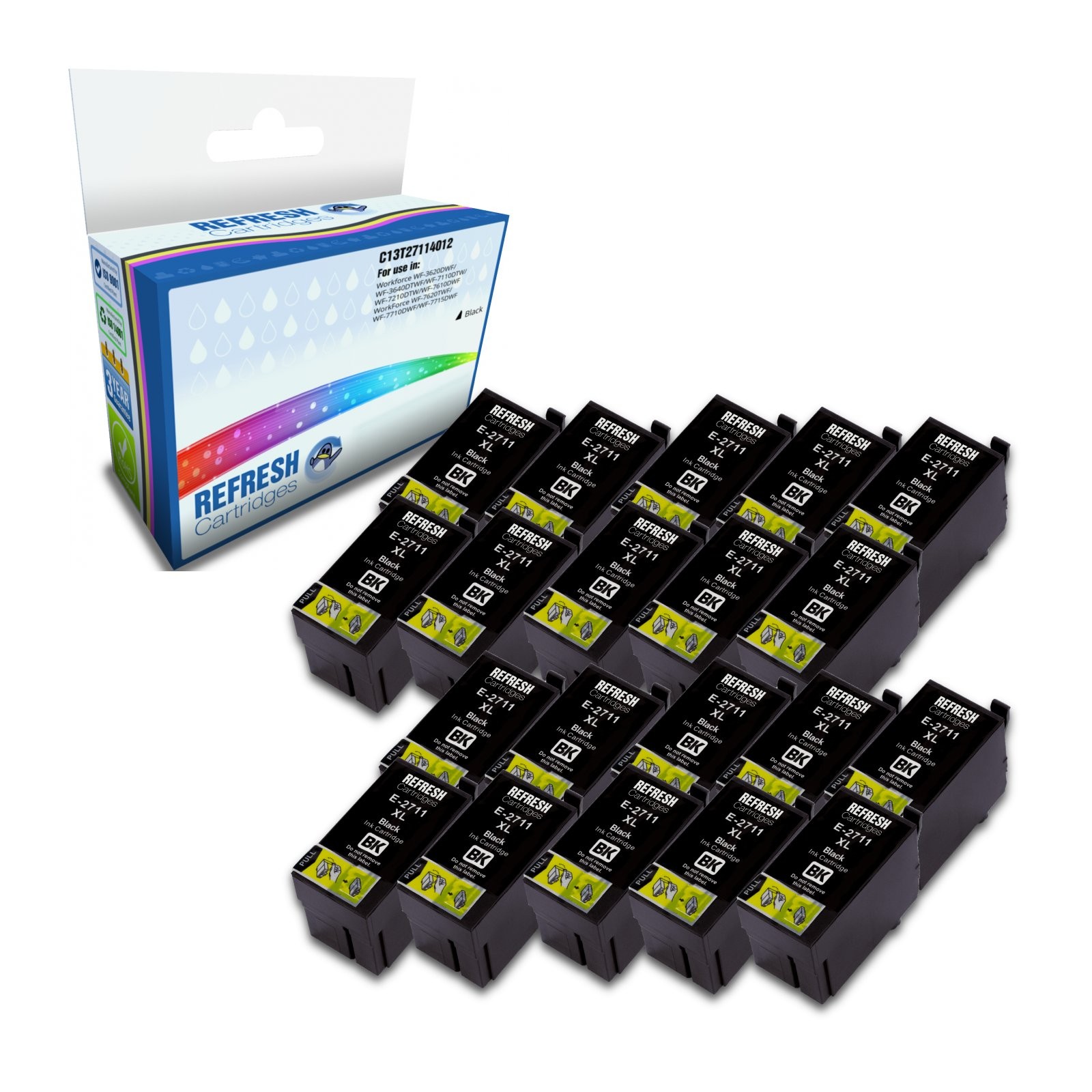 Refresh Cartridges Black 27XL Ink Compatible With Epson Printers
