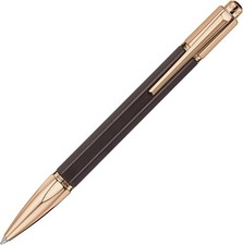 Caran D'Ache Varius Ebano Legno Rosa Placcato Oro Lusso Penna a Sfera, Nero Ink