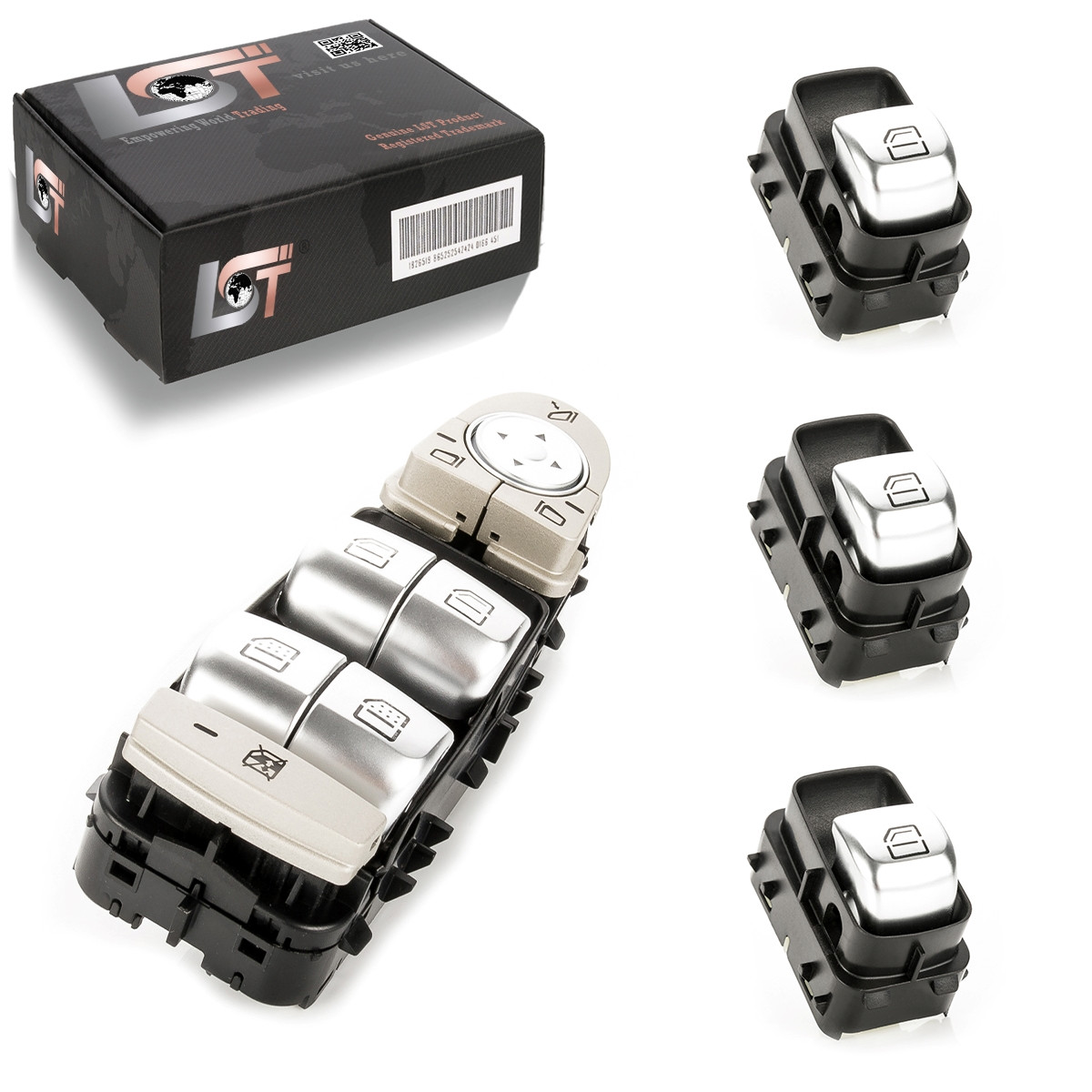 4X Window Lifter Switch Front Rear Black For Mercedes-Benz S-Class W222