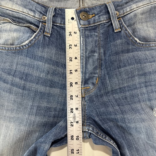 Jeans Hudson uomo 32 blu Byron dritto elasticizzato effetto invecchiato lavaggio medio denim - Foto 9 di 12