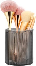Makeup Brush Holder Organizer, Acrylic Makeup Brush Cup, Vintage Striped Make Up