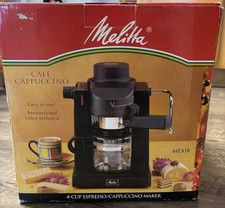 New Melitta 4 Cup Cafe Cappuccino Espresso Machine Maker Coffee MEX1B Frother