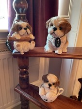 Vivid Arts Shih Tzu Brown & White Ornaments x 3 BNWT