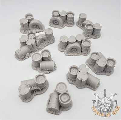 Resin Öl Wasserfass Barrikaden 28mm Wargames Scatter Landschaft Gelände 10 Stück