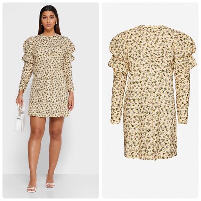 Zadig & Voltaire NWT $558 Rename Floral Poplin Puff Sleeve Prairie Dress, XS