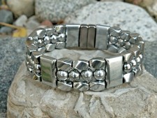 100 Magnetic Therapy Hematite Bracelet Anklet Necklace Silver Mens Womens 3Row