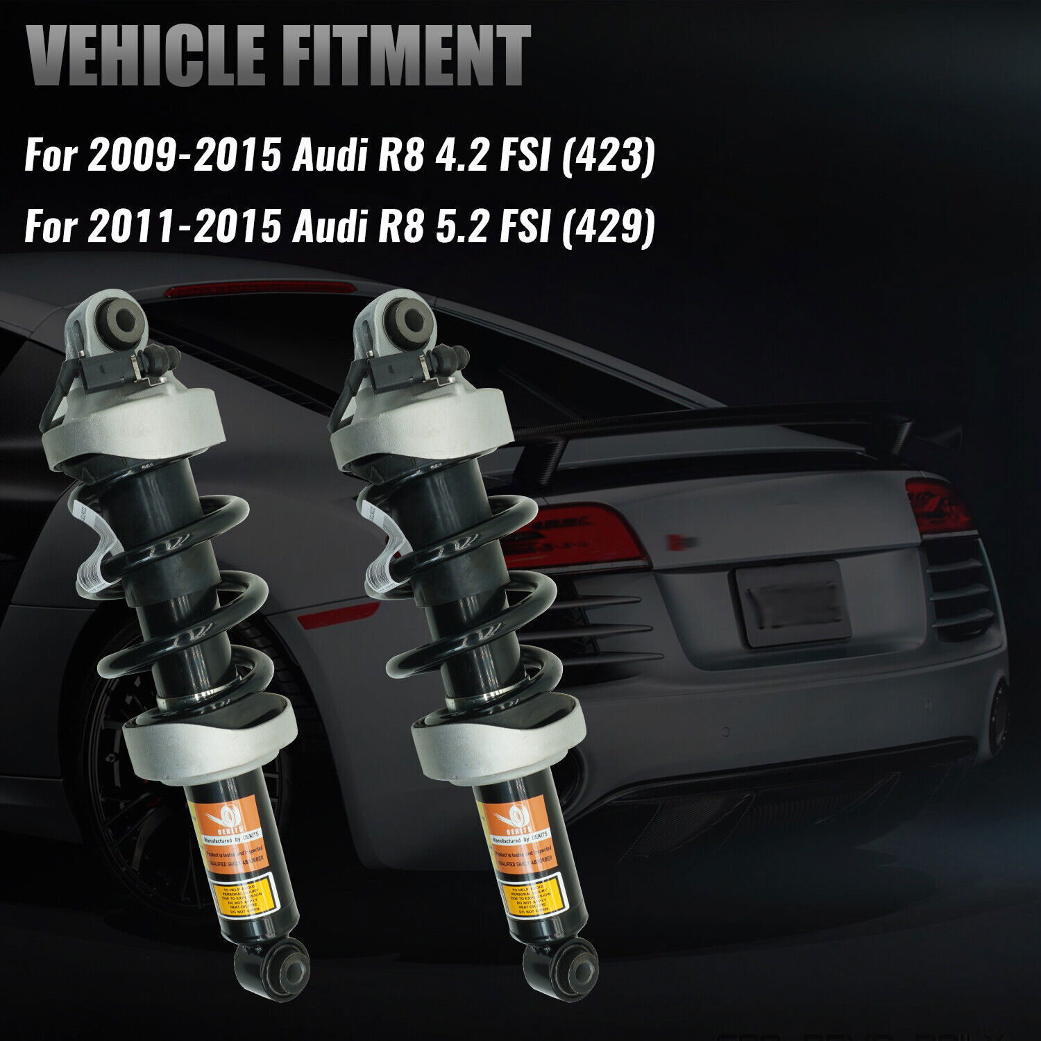 2x Front Shocks Absorbers Struts Magnetic Ride For Audi R8 V8 4.2 FSI 2007-2015