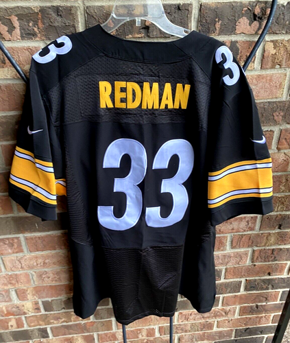 NFL Pittsburgh Steelers Issac Redman 33 Nike On Field Black Sewn Jersey Men 56 - Picture 16 of 20