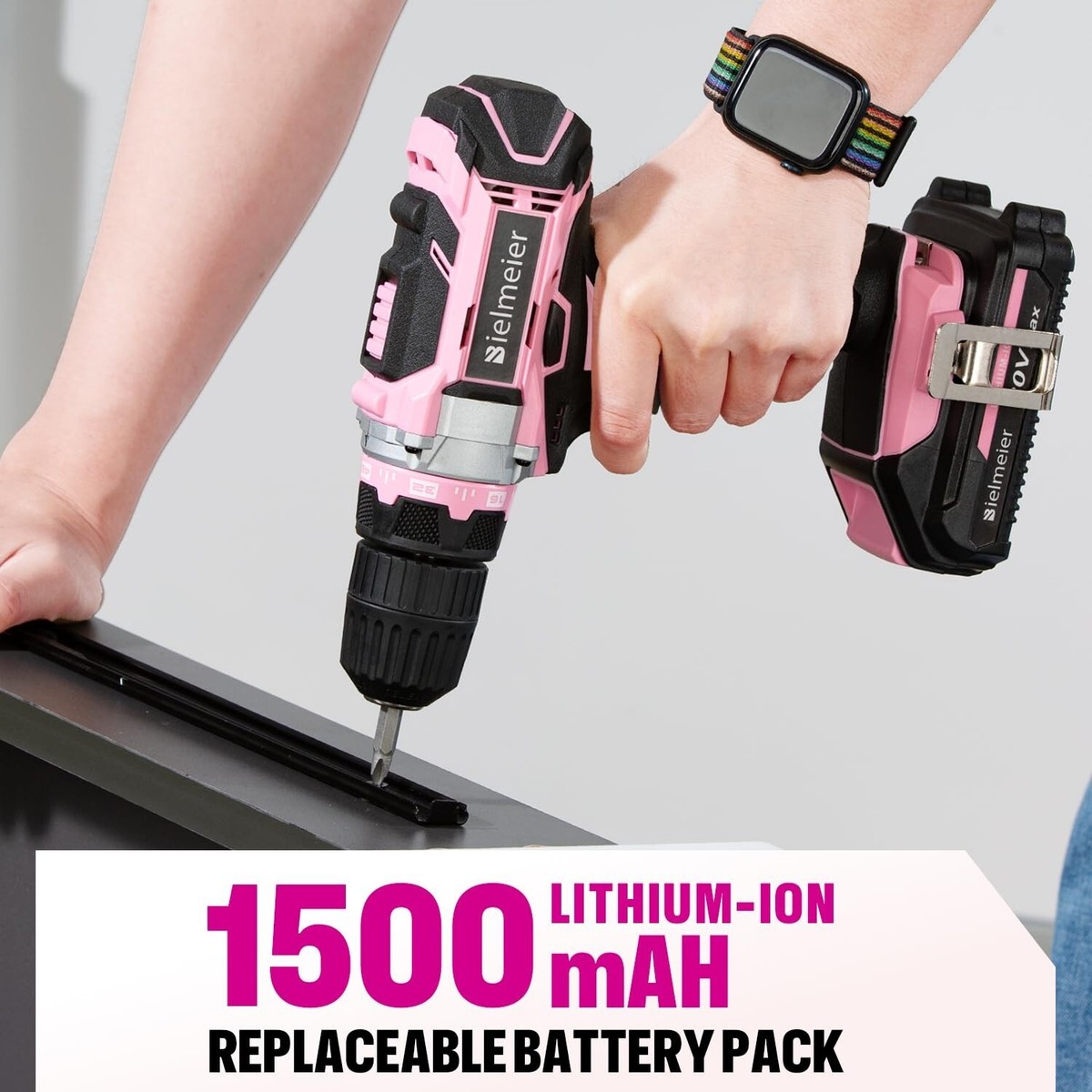 Perceuse Sans Fil 20v Max Cordless Electric Drill Set With Led