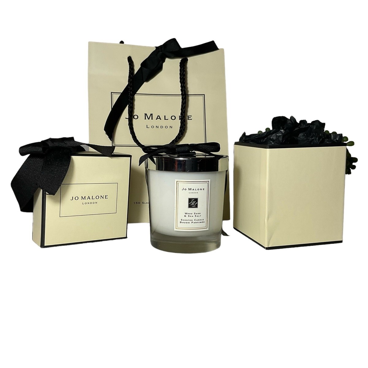 Jo Malone Gift Set Wood Sage Sea Salt Scented Candle Jo Malone Box  Bag