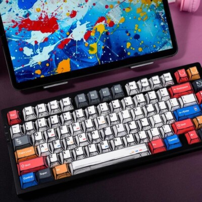 Classic Manga Color Mechanical Keyboard Illuminated Keycaps