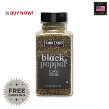 Kirkland Fine Ground Black Pepper 12.3oz 348g Spice Seasoning Jar Fresh USA