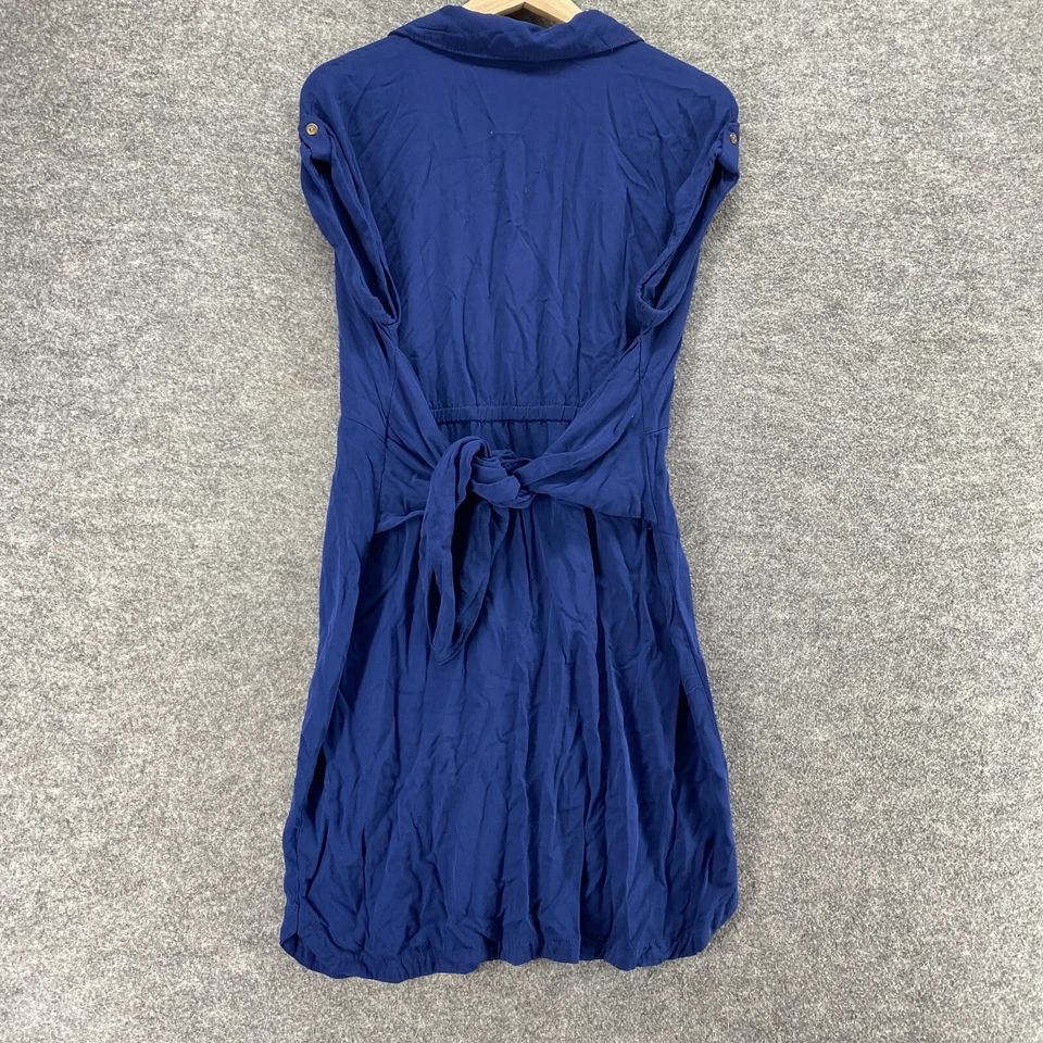 Vestido Camisa Mujer A New Approach M Medio Azul Midi Cuello Botón Sin Mangas Foto 2 de 4