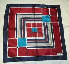 Olivia Rosselli Roma Bright Colors Geometrical Acetate Design Scarf Made Italy 