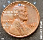 1968 D ERROR COIN (MULTI) Die Chip & More! Lincoln Wheat Ear Penny Fine Speciman