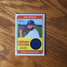 2023 TOPPS HERITAGE CLUBHOUSE COLLECTION RELIC ALEX MANOAH BLUE JAYS