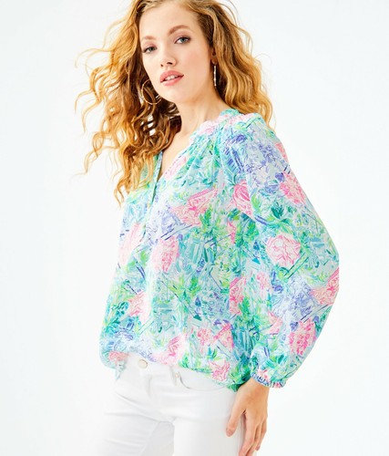 Lilly Pulitzer Elsa Silk Top, Multi 