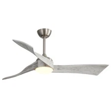 52Inch Brushed Nickel Ceiling Fan Light W/ 6 Speed Remote Energy-saving DC Motor