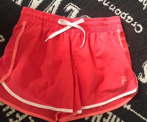 XS FILA Coral Naranja PANTALONES CORTOS PARA CORRER GOLF TENIS SENDERISMO Elástico Activo PantyLiner - Imagen 11 de 12