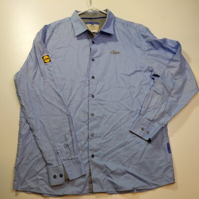 Lidl Long Sleeve Button Up Workwear Shirt Men's Size XL Reg Fit Org Cotton 
