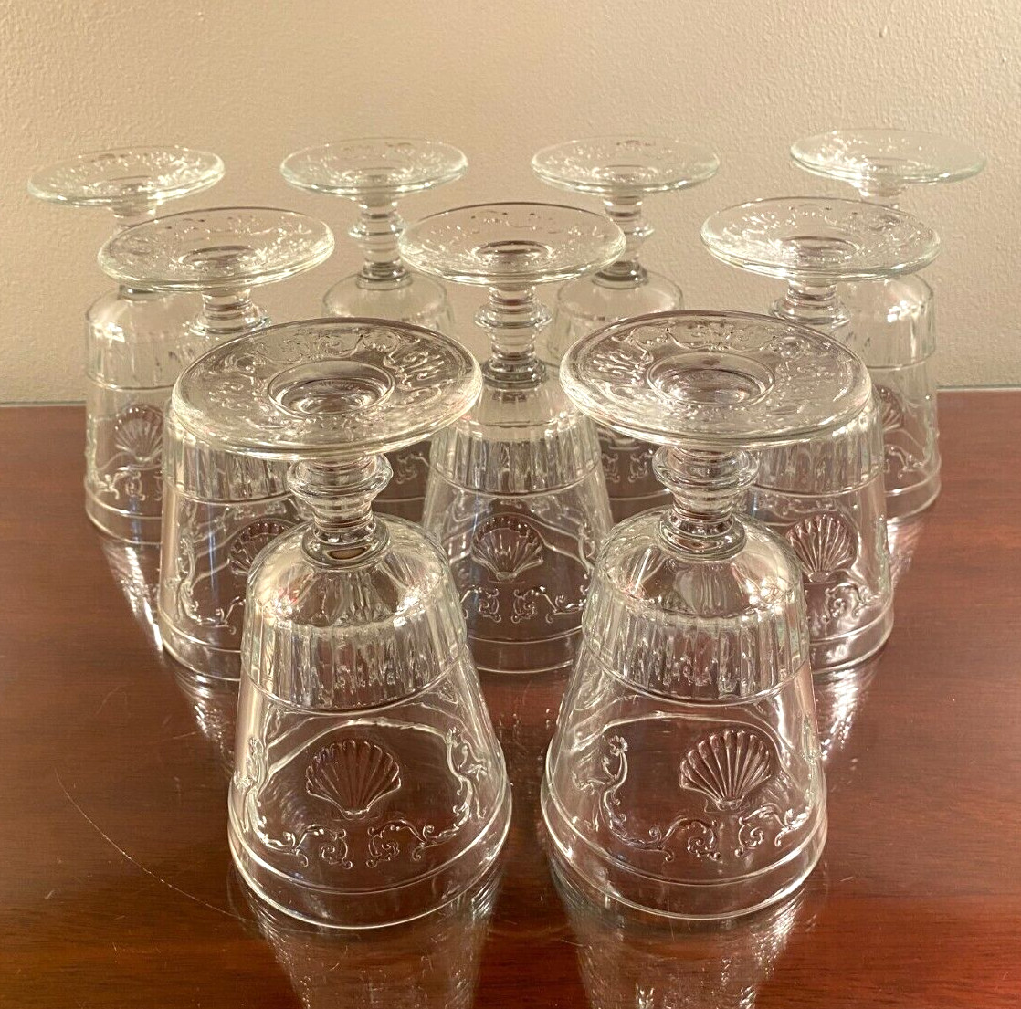 Versailles by La Rochere Shell Scroll 14 oz. Clear Water Goblets Set of 4 France