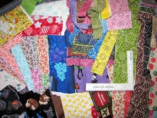 SCRAP BAG 1 - Bandana Christmas Flames Flowers Balloons Pumpkins Cotton Fabric