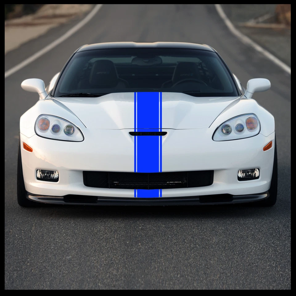 7" Hood Stripe Auto Graphic racing stripe decal vinyl car truck universal Rally - Image 2 of 4