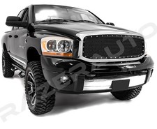 Front Hood Black Mesh Grillerivetchrome Outer Shell For 06-09 Dodge Ram 25003 Front Hood Black Mesh Grillerivetchrome Outer Shell For 06-09 Dodge Ram 25003