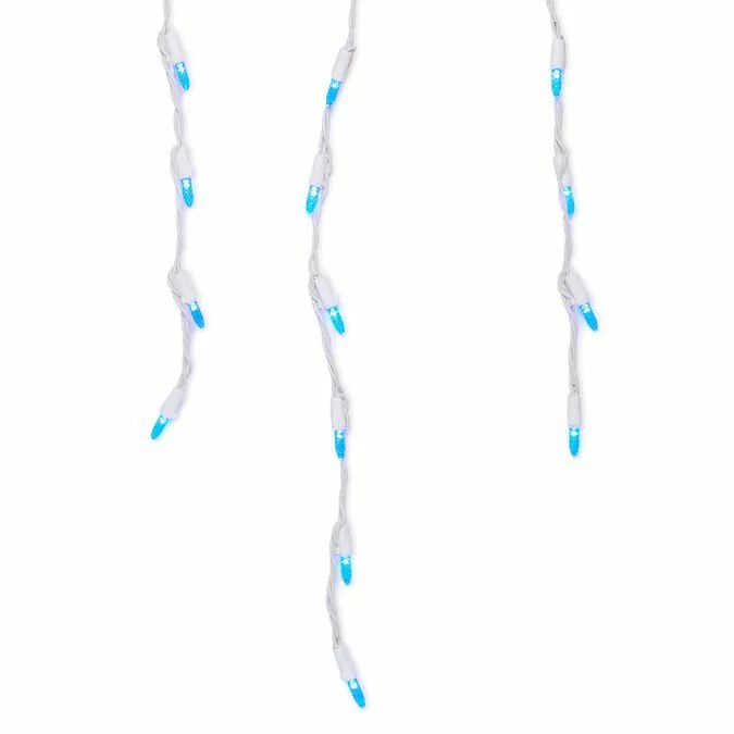 GE Energy Smart 150 Count Blue Mini LED Plug-In Christmas Icicle Lights One Box - Image 3 of 4