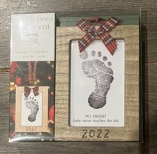 Pearhead Christmas 2022 Holiday Baby's Print Ornament with Clean-Touch Ink Pad,