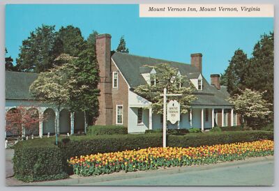 Mount Vernon Virginia~Mount Vernon Inn~Tulip Beds~Continental Postcard
