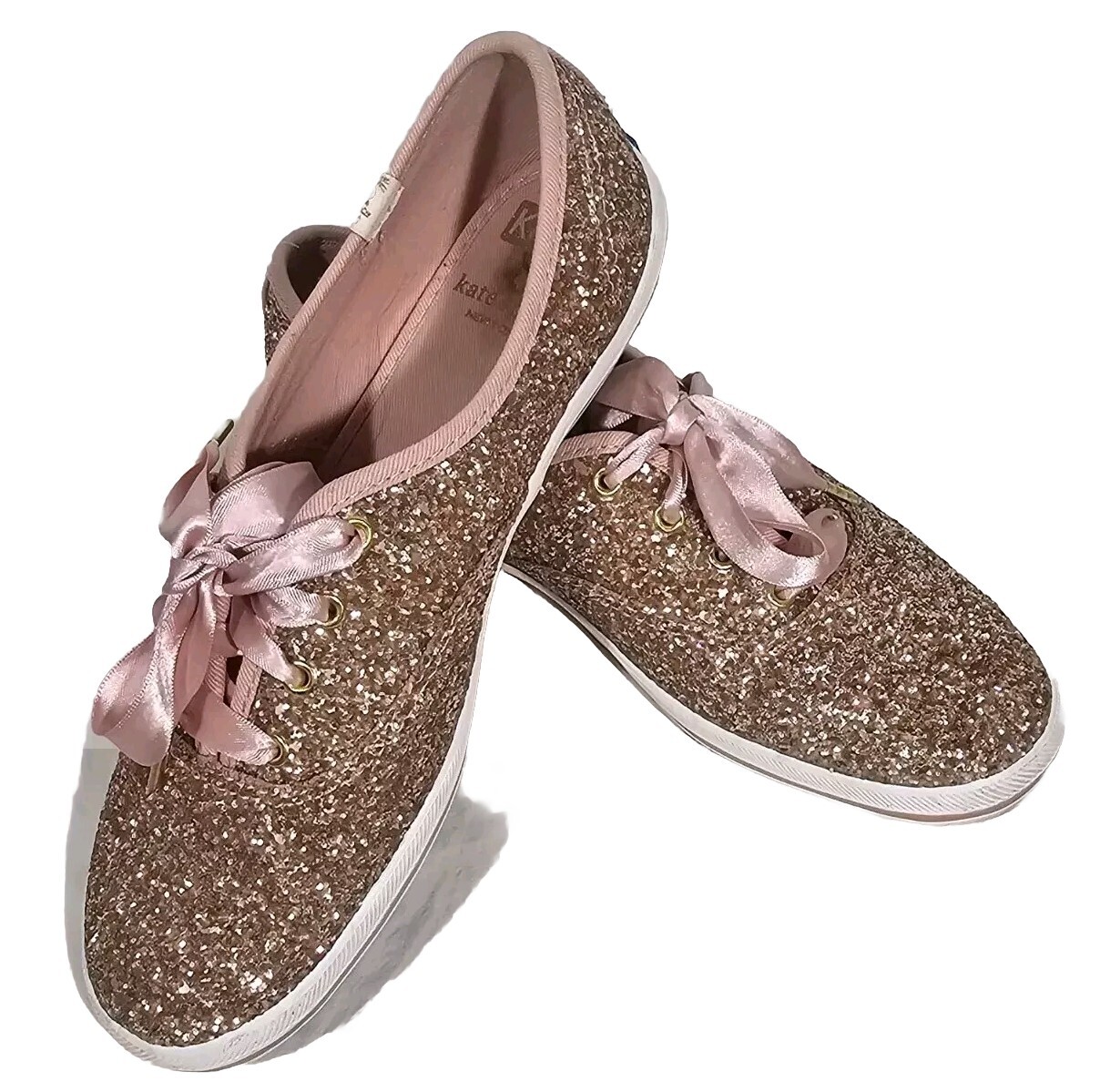 Keds X Kate Spade Glitter Sneakers Pink Rose Gold Women’s Size 6 Shoes Ballerina
