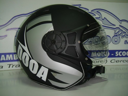 CASCO JET DOOA CON VISIERA OCCHIALOTTO BIANCO/GRIGIO/NERO OPACO TAGLIA M |  eBay