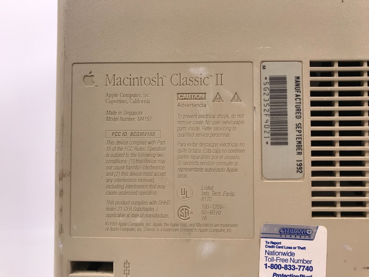 Apple Macintosh Classic II M4150 Untested Sold As | eBay
