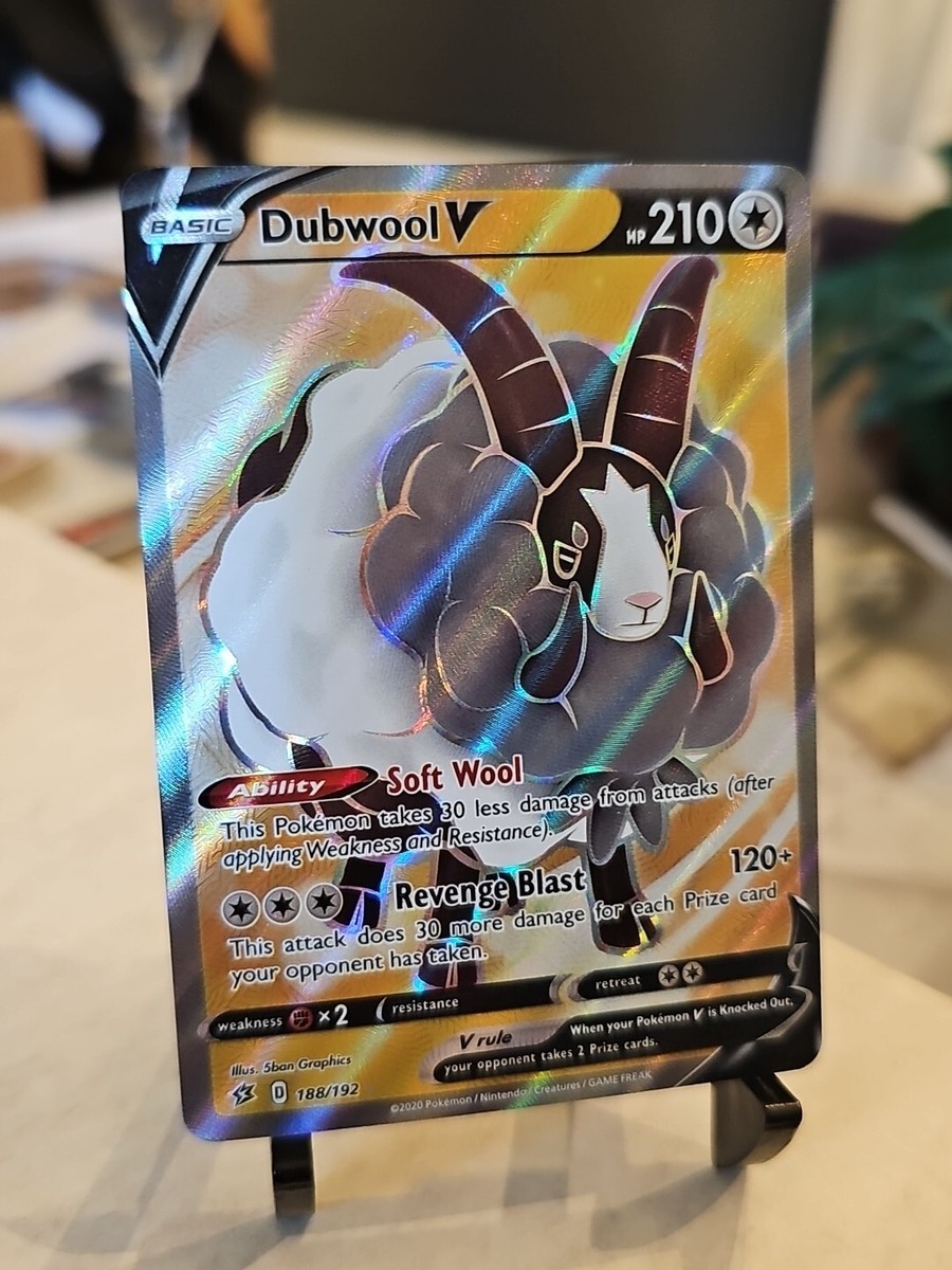 Dubwool V 188/192 Rebel Clash NM Full Art Ultra Rare Pokemon Card FREE  SHIPPING